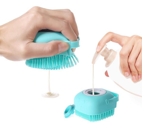 Dispensador de champú en silicona, cepillo para masajes de baño - Image 8