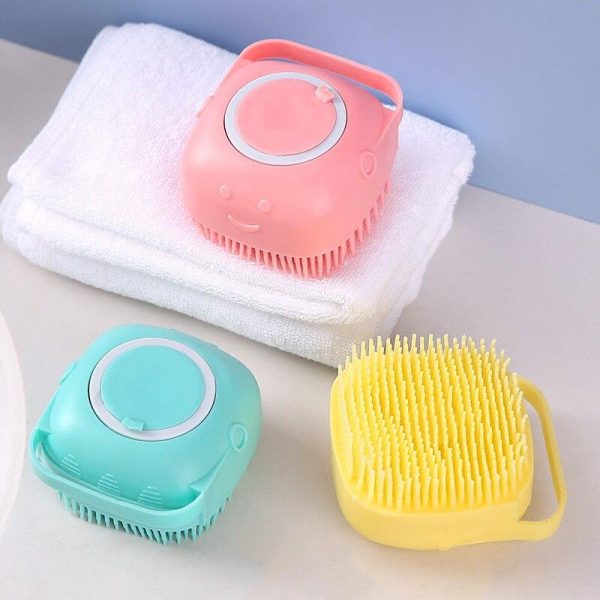 Dispensador de champú en silicona, cepillo para masajes de baño - Image 10