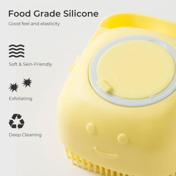 Dispensador de champú en silicona, cepillo para masajes de baño - Image 9