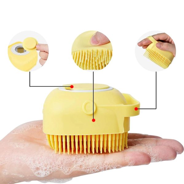 Dispensador de champú en silicona, cepillo para masajes de baño - Image 6
